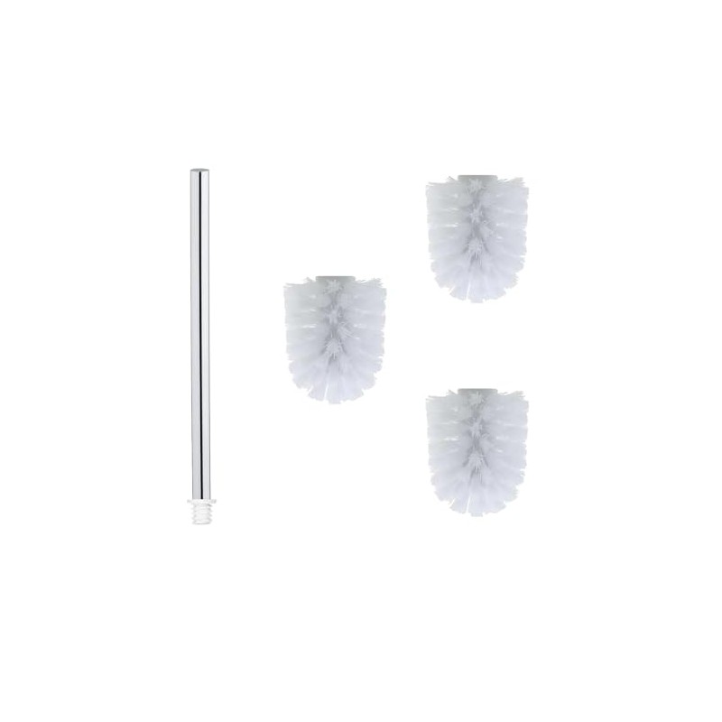 WAVEWO Stainless Steel Toilet Brush Set - 3 x Interchangeable