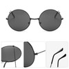GVSAVY 2 Pairs Black Frame Gray Flake Round Sunglasses with