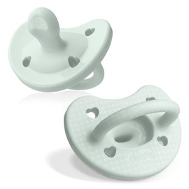 Chicco PhysioForma® Luxe - Chupete de silicona de una pieza para bebés de 0 a 6 m | Escudo texturizado de moda | última intervensión de BPA y látex | Funda esterilizante reutilizable | menta, 2