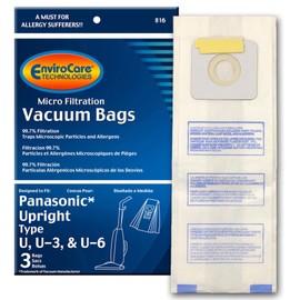 EnviroCare Replacement Micro Filtration Vacuum Cleaner Dust Bags made to fit Panasonic Types 3, U-6 3 pack