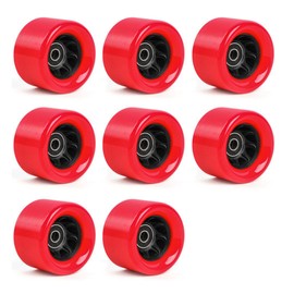 Yidome 8 Piece 92A 62mm x 42mm Quad Roller Skate Wheels (Red, Black)