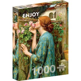 ENJOY Puzzle Soul of The Rose – Waterhouse Famous Romantic Painting – 1000 Pieces Jigsaw Puzzle – Matte Finish, Soft Touch, Easy to Assemble, Tight Fit, Vivid Colors, Missing Pieces Service