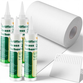 4 Packs Turf Glue for Artificial Grass, 131 FT x 12 Inches Turf Seam Tape (No Adhesive) Artificial Grass Adhesive with Scraper for Synthetic Surface