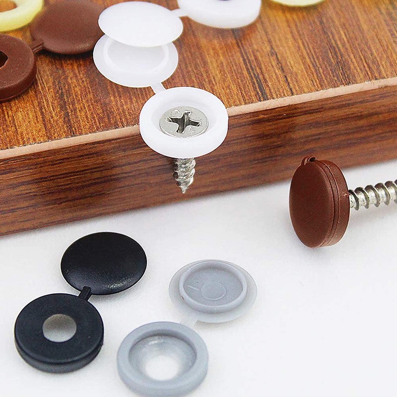 240Pcs Hinged Screw Cover Caps Plastic Screw Caps Fold Screw