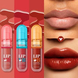 Hydrating Lip Gloss - Nourishing Lip Balm Gloss Set of 6,Non-greasy Lipstick Set for Travel Dating Friends Gathering Commuting Wedding