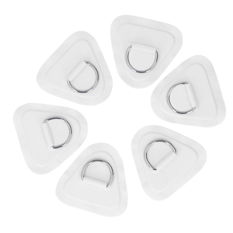 6Pcs PVC D Ring Patch Elastic Rope Set Stainless Steel
