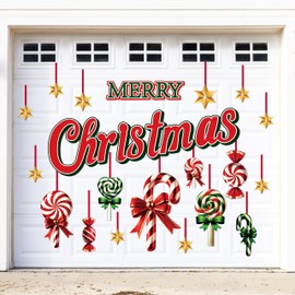 90shine 41PCS Christmas Garage Door Decorations Magnets - Candy Cane, Merry Xmas Refrigerator Fridge Kitchen Decor