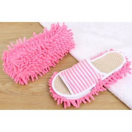 Volicph Cleaning Slippers with Cleaning Removable Slippers Microfibre Sole Floor Cleaning Slippers Dust Cloth Slippers Mop Shoes Cleaning Shoes, pink