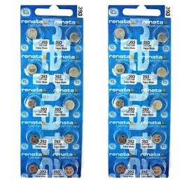 Renata 393 SR754W Batteries - 1.55V Silver Oxide 393 Watch Battery (20 Count)