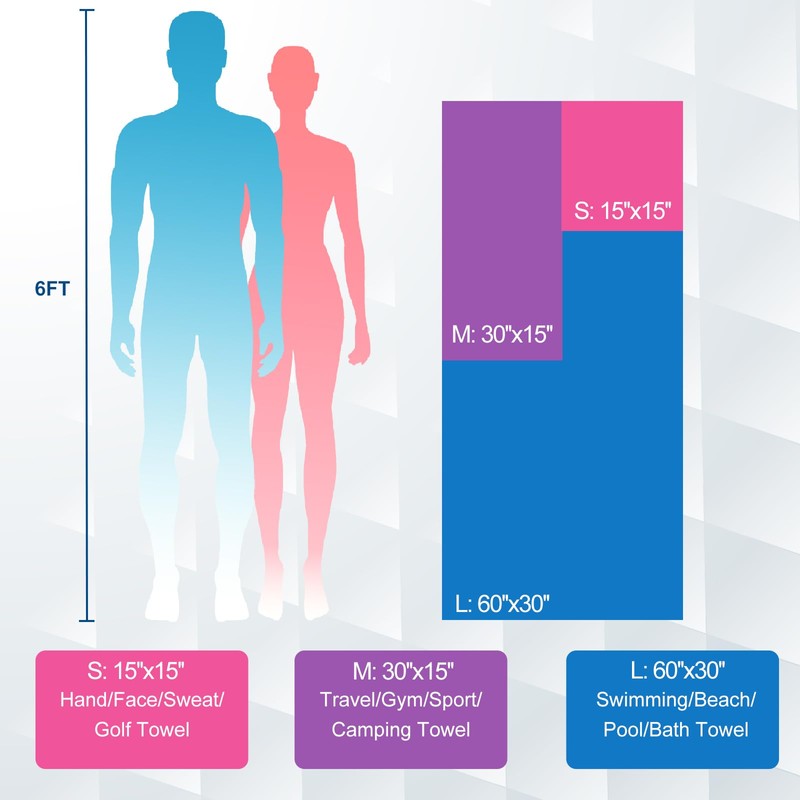 Eunzel 2 Set Quick Dry Camping Towel, Microfiber Travel Towel