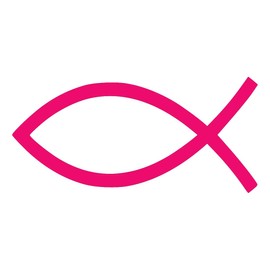 NBFU Christian Cross Fish Religious Symbols 1 (Pink) (Set Of 2) Premium Waterproof Vinyl Decal Stickers For Laptop Phone Accessory Helmet Car Window Bumper Mug Tuber Cup Door Wall Decoration