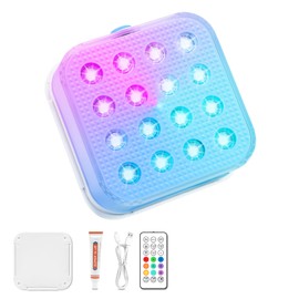 Creatrek Rechargeable Pool Lights with Remote, 16 Color Changing Submersible LED Lights, Waterproof Pool for inground, Ponds, Bathtub Decorations, 1 Pack
