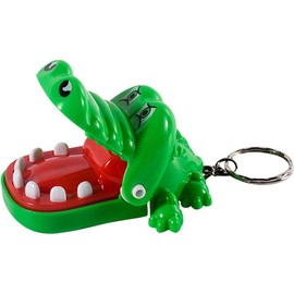 Enyolidimk Green Crocodile Teeth Toy Classic Crocodile, Crocodile Biting Fingers Dentist Games Funny Alligator Teeth Game Decompression Keychain, Car Keychain