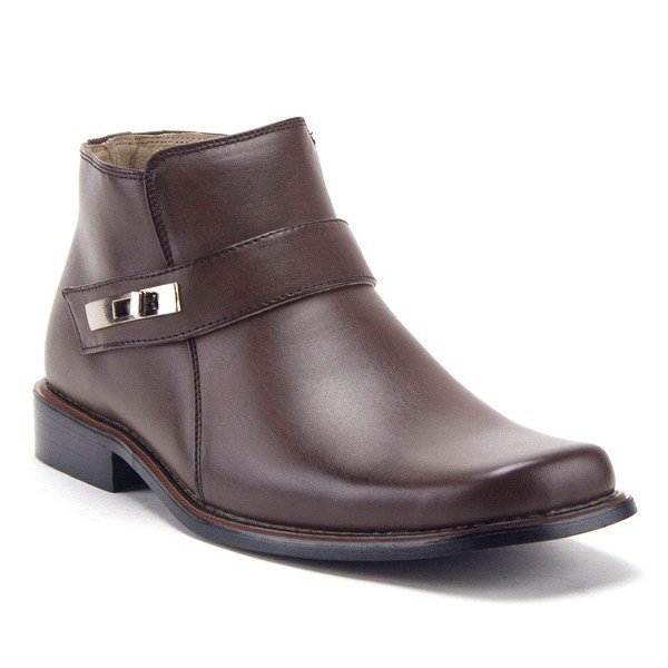 Jazame Men's Dress Boots Casual Ankle High Short Square Toe