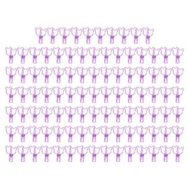 100Pcs Binder Clips Hollow Cute Bear Shape Sturdy Metal Small Binder Clips for Office Documents Account Purple