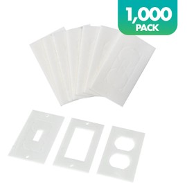 Simply Conserve Outlet Gasket SWTCHOUTSL-UNV-CS White 1000-Piece Bulk Pack Foam Insulation for Wall Switch Plate Cover for Home Improvement, Switch Plate Insulator, Outlet Insulator, and Draft Sealer