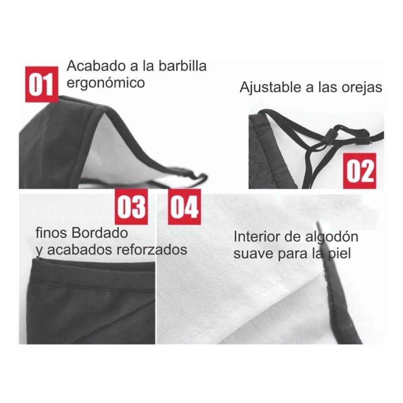 Healowa Cubre Bocas Lavable Válvula 4 Filtros Pm2.5 5 Capas