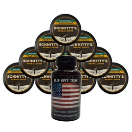 DC Crafts Nation Mud Bud Spittoon US Flag with 10 Cans Schmitty's Herbal Snuff Wintergreen