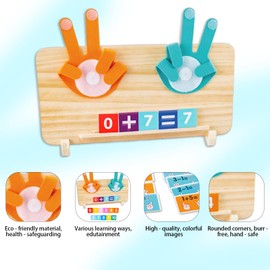 1 Set Wooden Math Learning Toys,Montessori Educational Toy for 2-6 Year Old Kids' Arithmetic Skill Development