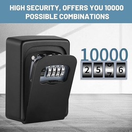 Key Lock Box for Outside - Sturdy and Durable Lock Box for House Key,5 Key Capacity Lockbox for Keys Outdoor,Waterproof Emergency Spare Lockbox with Resettable Code for Home,Garage,Airbnb