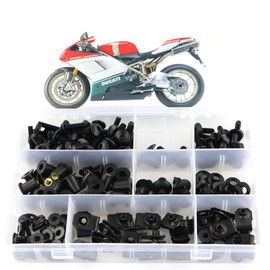 Xitomer Full Sets Fairing Bolts Kits, Fit for 848 1098 1198, Mounting Kits Washers/Nuts/Fastenings/Clips/Grommets (Matte Black)