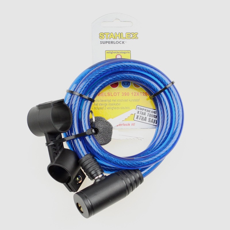 Stahlex Bicycle Lock 120 cm with 2 Keys and Holder