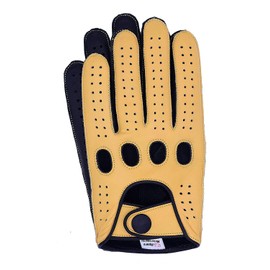 Riparo Women Genuine Leather Reverse Stitched Full-Finger Driving Motorcycle Gloves (7.5, Camel/Black)