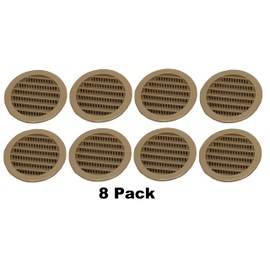 3" Round Green or Tan Plastic Louver Soffit Air Vent Reptile Screen Grille Cover (8, Tan)