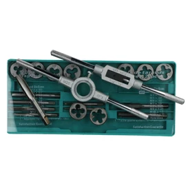 AB Tools 20pc Carbon Steel Tap & Die Metric Thread Cutter M3 - M12 with Wrenches