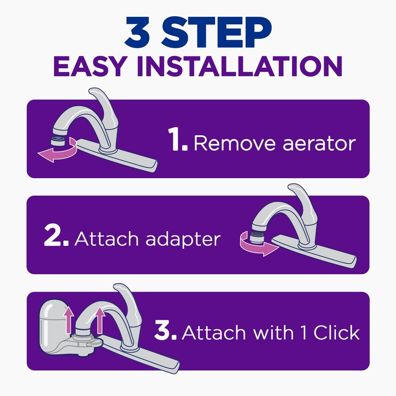 PUR Vertical Faucet Mount Water Filtration System with Lead Reducing