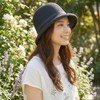 RUNQIU Women's Straw Hat with Chin Strap, Small Face Effect,