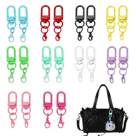 XCSJ Pack of 20 Lanyard Trigger Carabiner Hooks Key Ring Hooks Lobster Clasps Rotating Alloy Carabiner Hooks Colourful Lobster Hooks for Keys, Hanging Toys, DIY Accessories