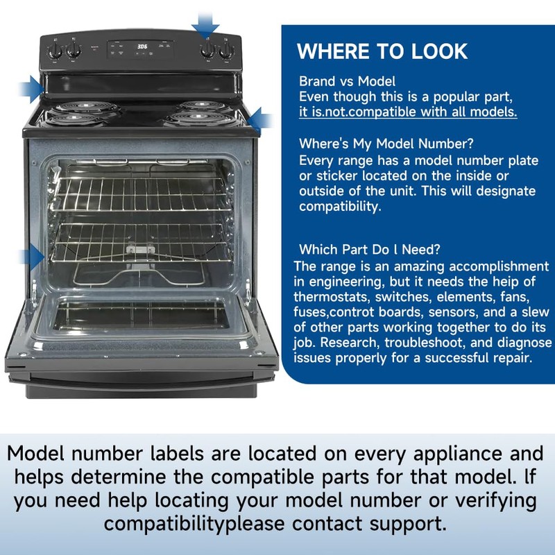 Kontrollexperten WB24X25013 4464832 Electric Range Infinite Control Switch Replacement Model