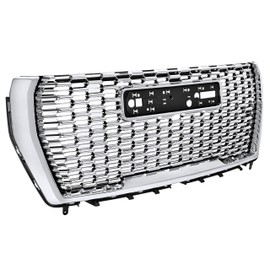 HECASA Front Bumper Grille Compatible with 2021 2022 2023 2024 GMC Yukon/Yukon XL Replacement for GM1200856 84835783 Upper Honeycomb Grill Plastic(ABS) Chrome