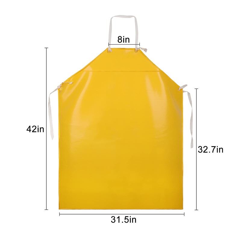 Surblue Waterproof Apron Anticorrosion Work Safe Apron Yellow