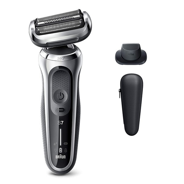 Braun Electric Razor for Men, Series 7 7020s 360 Flex Head Electric Shaver with Precision Trimmer, Rechargeable, Wet & Dry and Travel Case