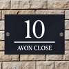 Badgemaster Modern Anthracite House Number Sign Plaque Stainless Steel Standoffs
