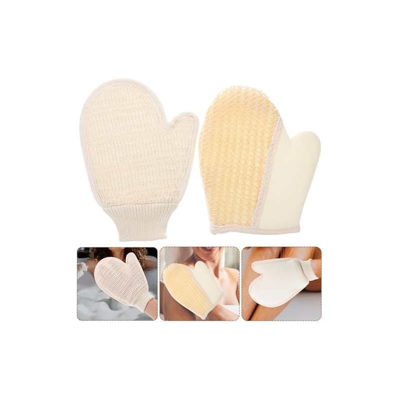 PRETYZOOM 2piezas Guantes de Baño Exfoliantes para Ducha Guante de