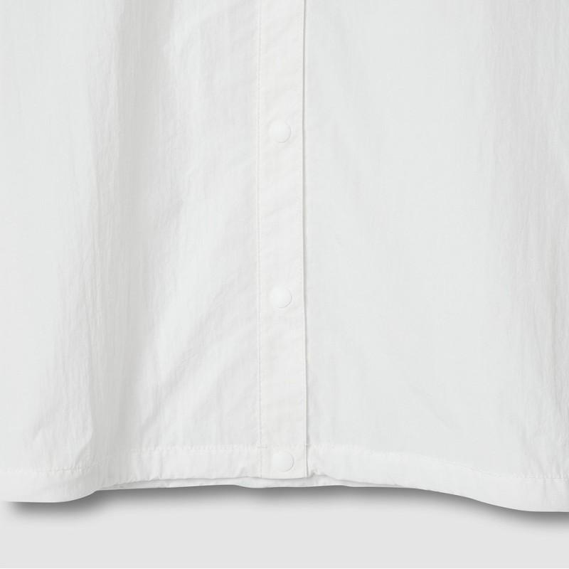 JAJU [JAJU] Women's Crisp Short-Sleeve Shirt_White