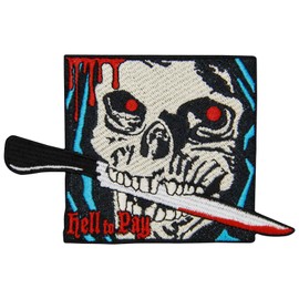 ZEGINs The Reaper in Hell to Pay Patch Embroidered Applique Badge Iron On Sew On Emblem