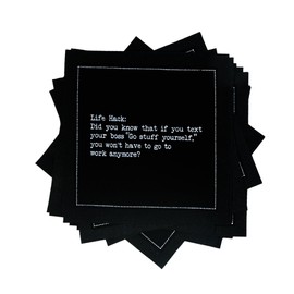 Five Star Napkins Inspirational Quotes, Black Cotton Cocktail Napkins, Beverage Napkins, Bar Napkins, Cloth Napkins, Party Napkins, Events, Holidays, Birthdays, Disposable, 4.5" x 4.5"- (50x)