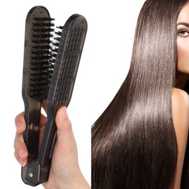 Hair Straightener Brush, Double Side Hair Straightening Styling Brush Anti Static Salon Hairdressing Styling Brush for Use for Smoothing and Straight Hair