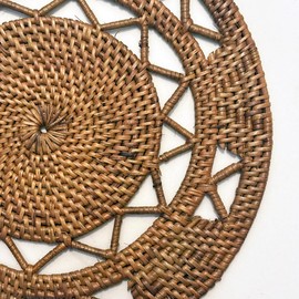 Ata Place Mat, Tea Placemat, Round Asian Goods, Natural Material, Round Tray, Rug, Display Mat, Stylish
