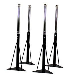 Factory Direct Partners REPLACEMENT Standard Swivel Glide Table Legs for FDP Activity Tables, Adjustable Height 19-30 inches, Includes Legs and Hardware ONLY (4-Pack) - Black, 11024-BK