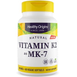 Healthy Origins Healthy Origins, Vitamin K2 as MK-7, 100 mcg, 60 Vegetarian Softgels, High Strength, Gluten Free, SOYA Free, Non-GMO