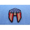 Ivamis Spartan Helmet US Flag Patriotic Iron on Patch- 2.5x4