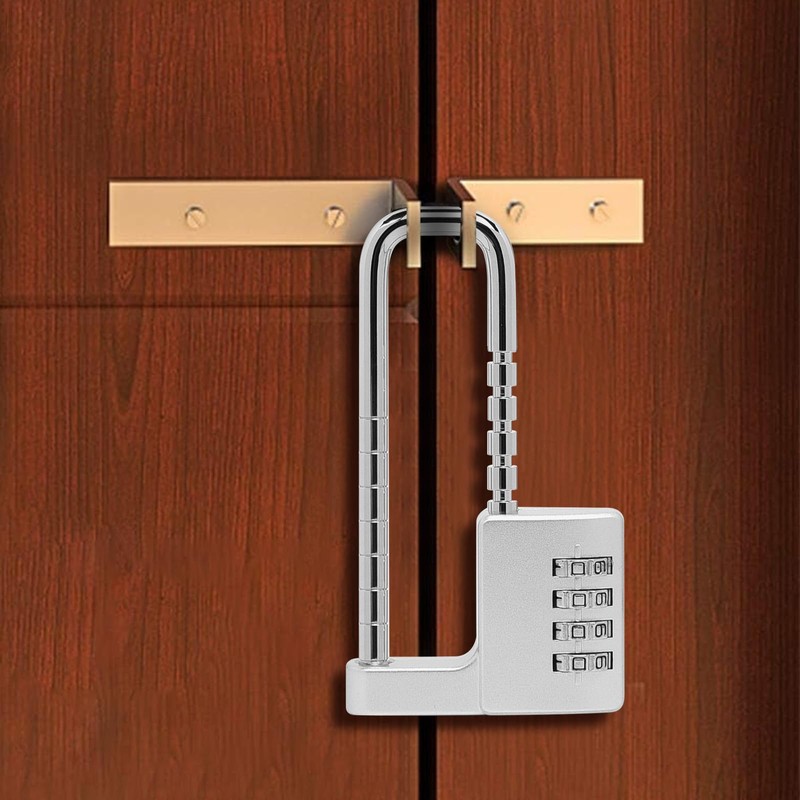 Combination Padlock, Adjustable Long Padlock 4 Digit Password Heavy Duty