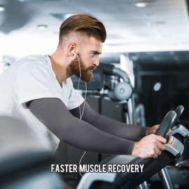 GOUNOD Sun Protection Cooling Compression Arm Sleeves For Men - Gardening Outdoors Sports Workouts