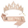 KEUKORZ Bride to be Girl Rose Gold Crown with Sash