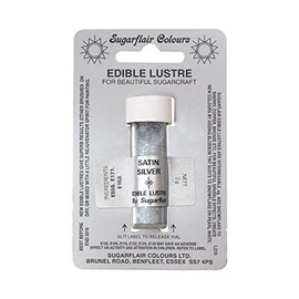 Sugarflair New Edible Lustre Powder - Satin Silver